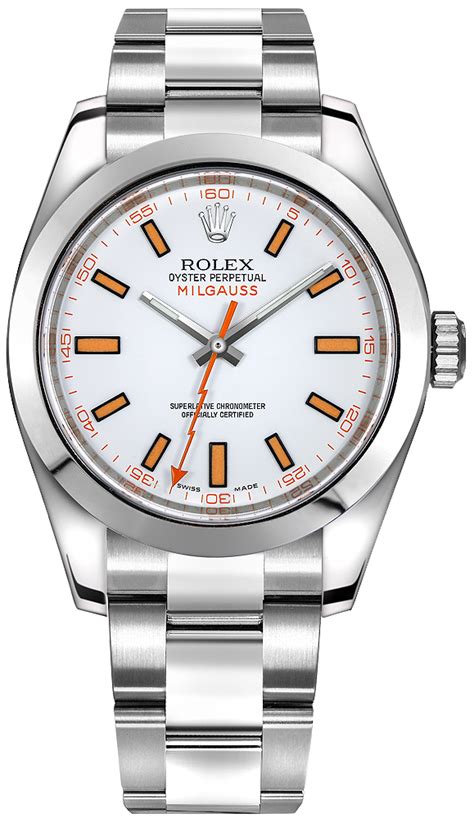 rolex milgauss silver dial|rolex milgauss 116400 white.